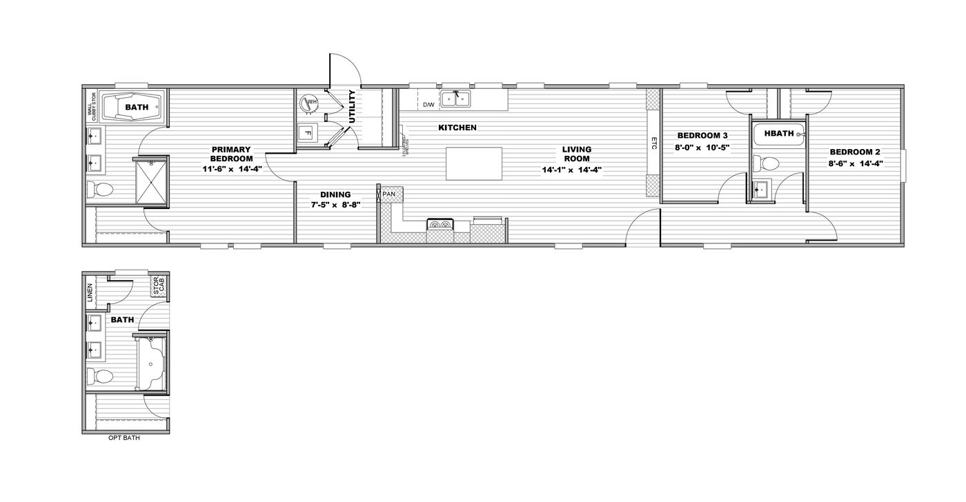 The RESOLUTION 16763W Floor Plan